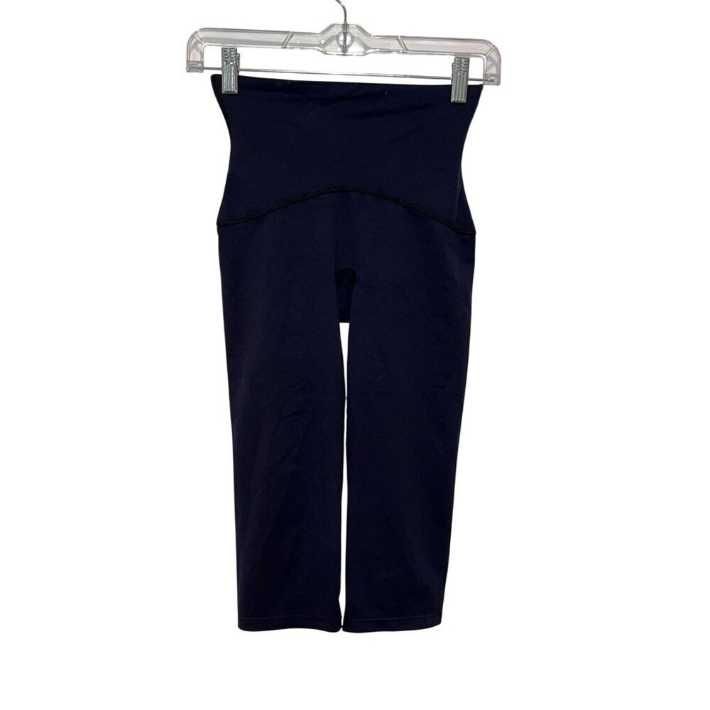 Spanx Navy High Rise Stretch Tummy Control Cropped Leggings Women's Size S mall